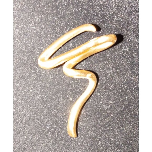 Abstract Gold-Tone Snake-Inspired Brooch Pin For Women-VINTAGE - Picture 3 of 4